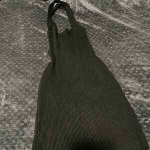 Shop Priceless Black Ribbed Halter Dress